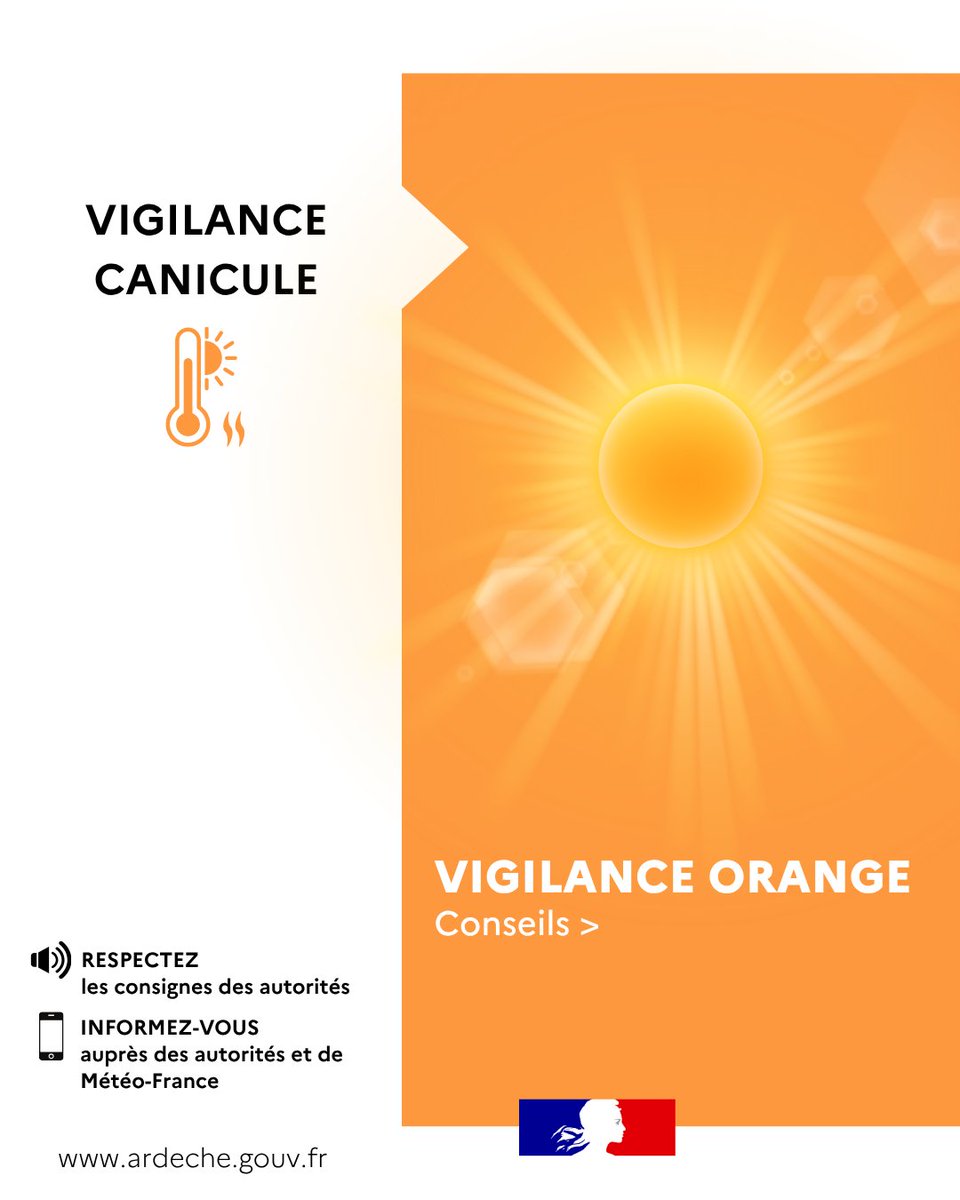 Vigilance orange canicule Ardèche