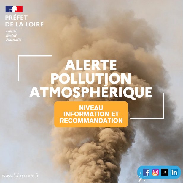 Niveau d'information et de recommandation pollution X Préfecture 42