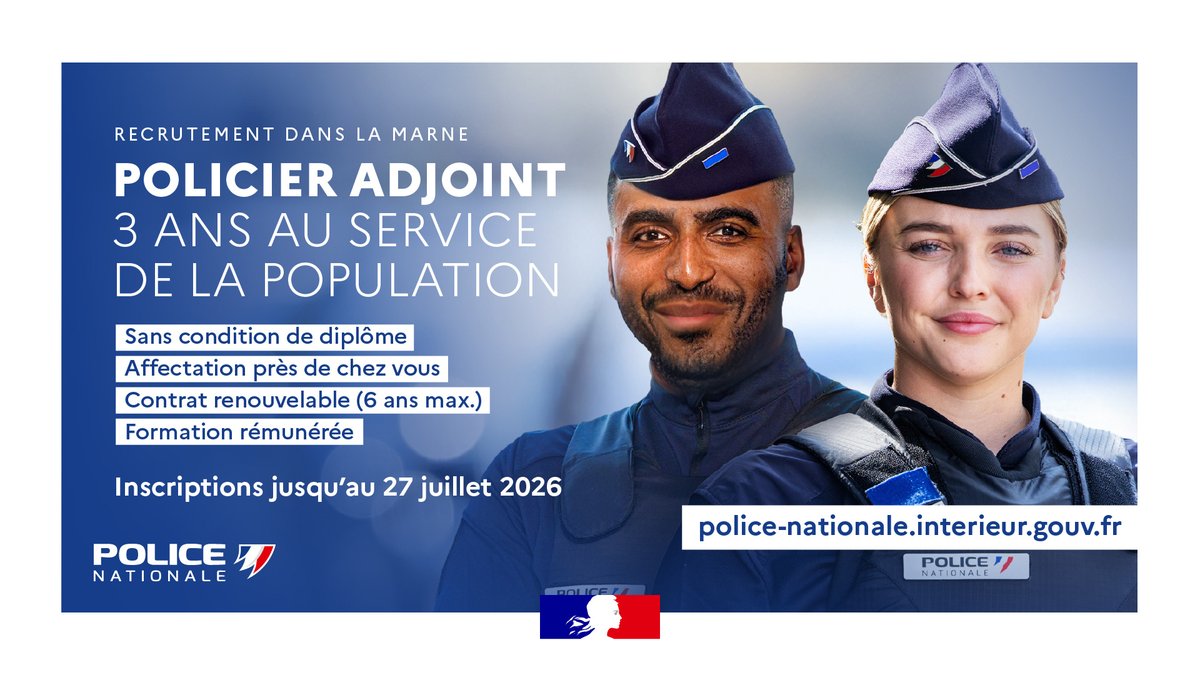Recrutement de policiers adjoints dans la Marne