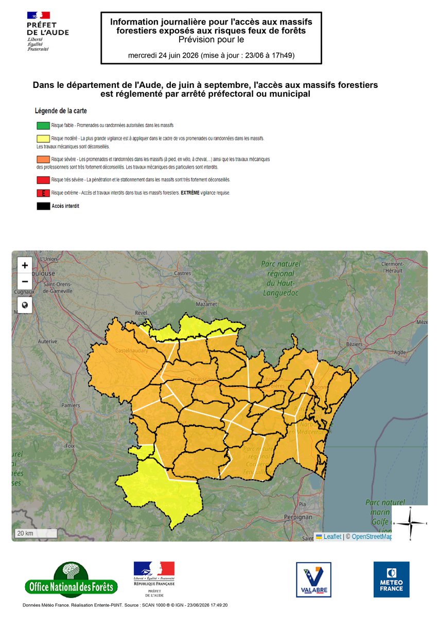 Risque incendie dans l'Aude