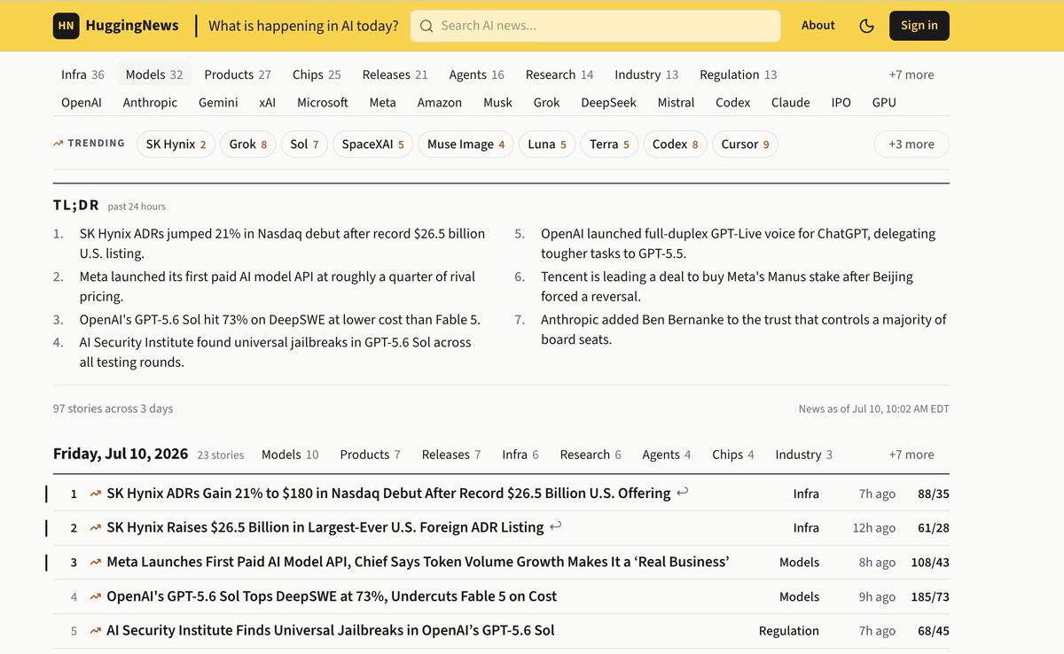 Original image: Hugging Face - Hugging Face Launches AI-Curated HuggingNews Feed