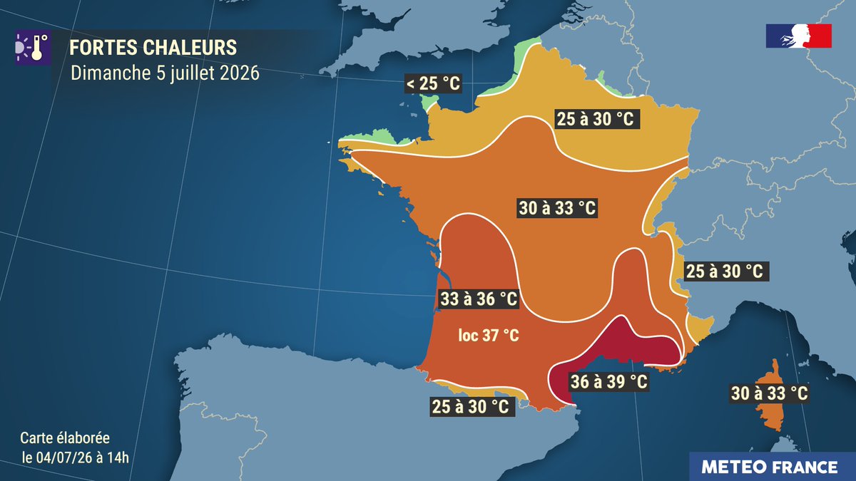 Vigilance orange canicule dans 7 départements