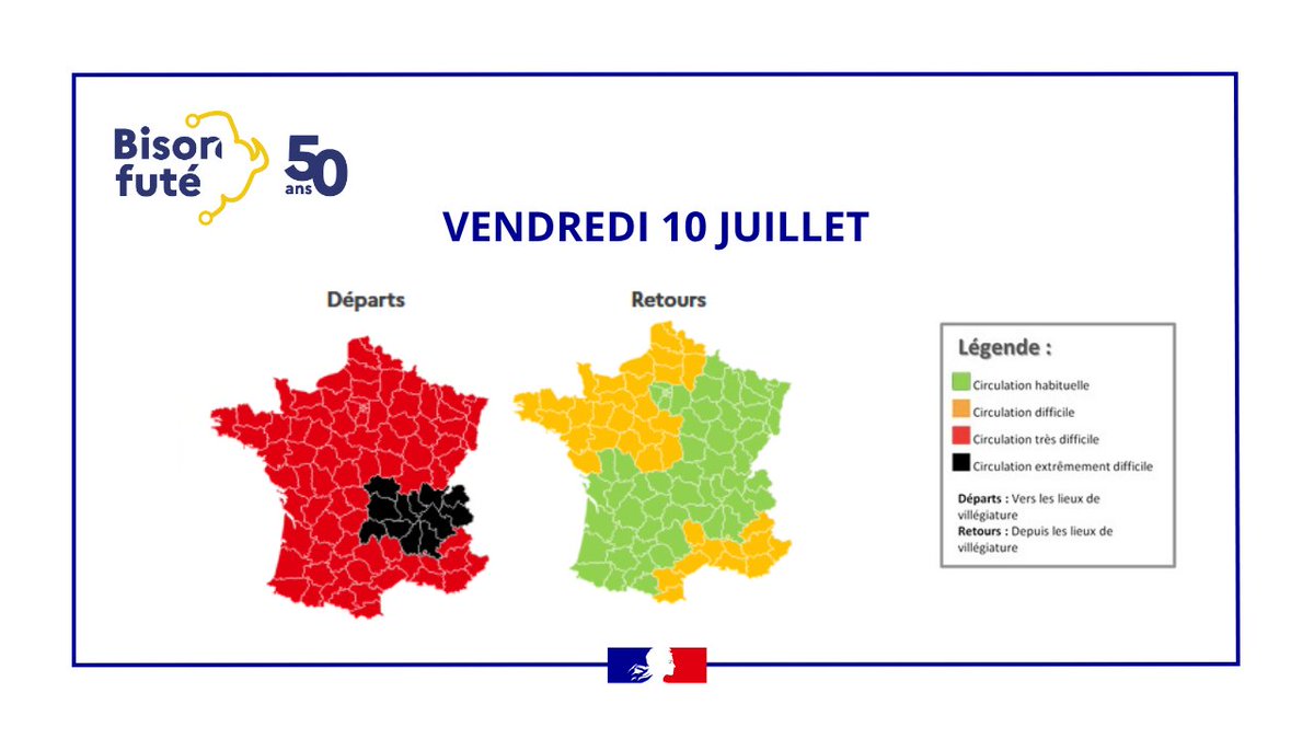 Encombrements très importants les 10 et 11 juillet