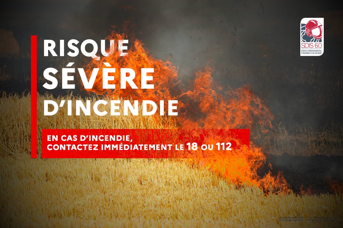Risque sévère d'incendie dans l'Oise
