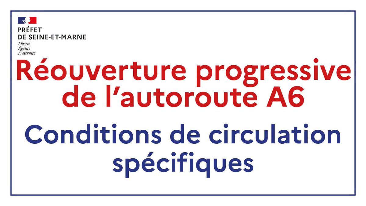 Réouverture de l'autoroute A6 en Seine-et-Marne