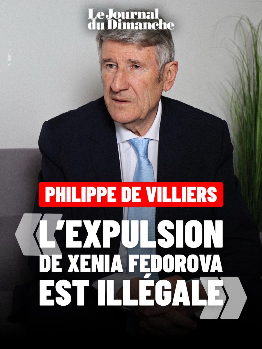 Merci à Philippe de Villiers @PhdeVilliers d'avoir cité mon cas en défendant celui de Xenia Federova @xfedorova dans le @leJDD C'est rare dans la grande presse.