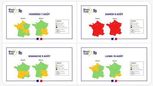 Trafic très dense en Nouvelle-Aquitaine les 8 et 9 août