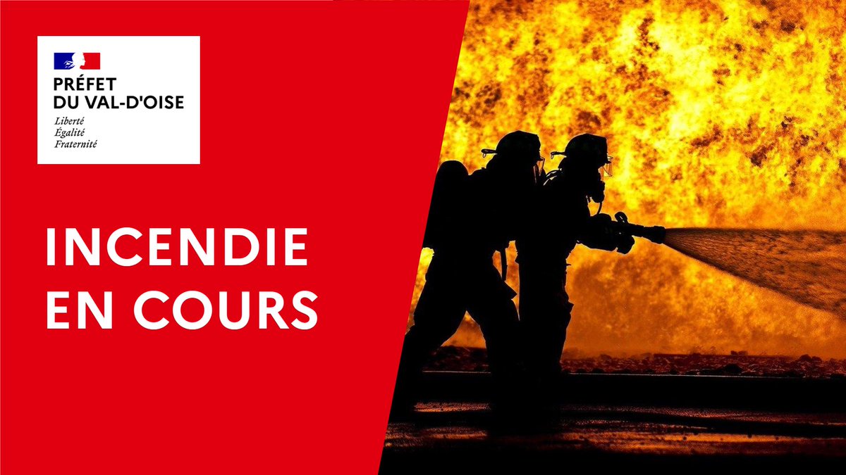 Incendie à Louvres, avenue de la Gare