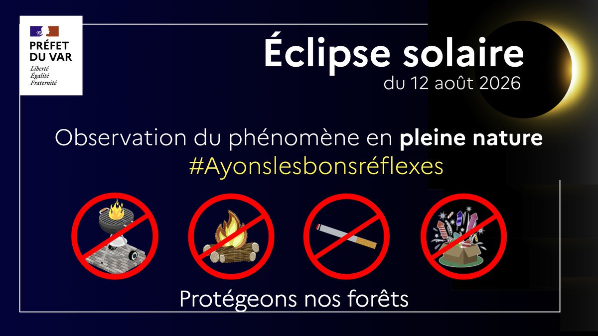 Éclipse solaire : risque incendie sévère dans six massifs du Var