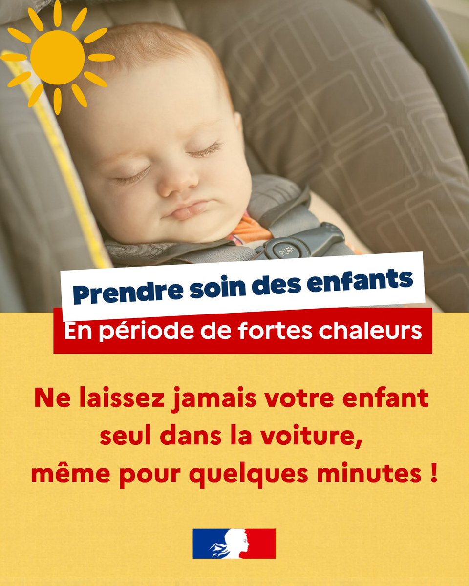 Interdiction de laisser un enfant seul dans une voiture en période de canicule dans le 13