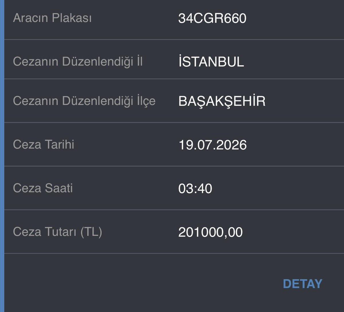 Dur ihtarına uymayan vatandaşa 201.000 TL ceza kesildi