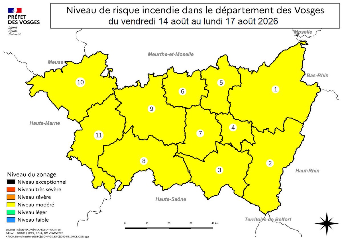 Vigilance incendie renforcée dans les Vosges du 14 au 21 août