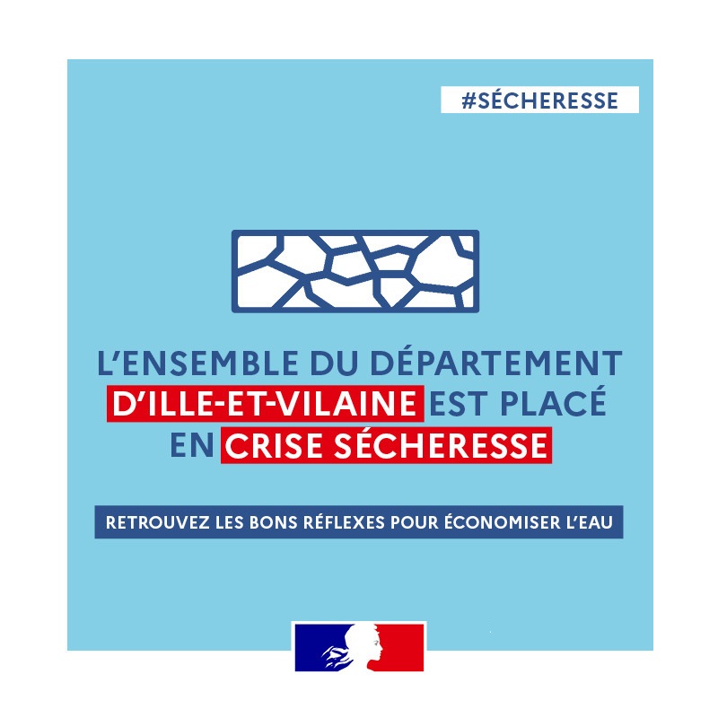 Crise sécheresse dans l'Ille-et-Vilaine à compter du 15 août 2026