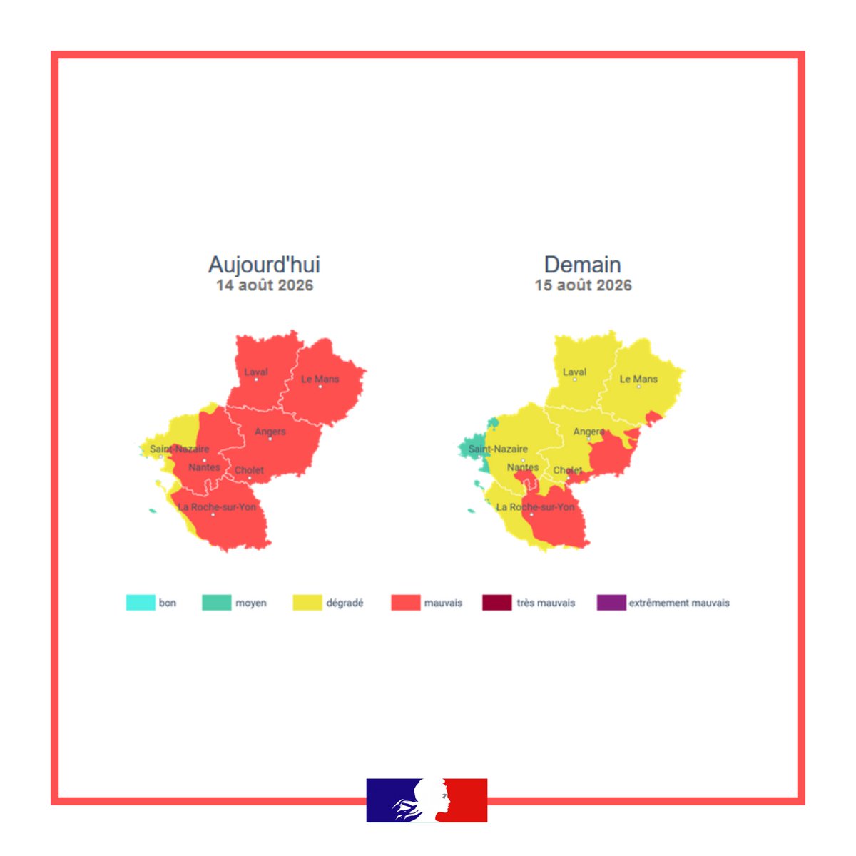 Qualité de l'air mauvaise dans le département de la Mayenne
