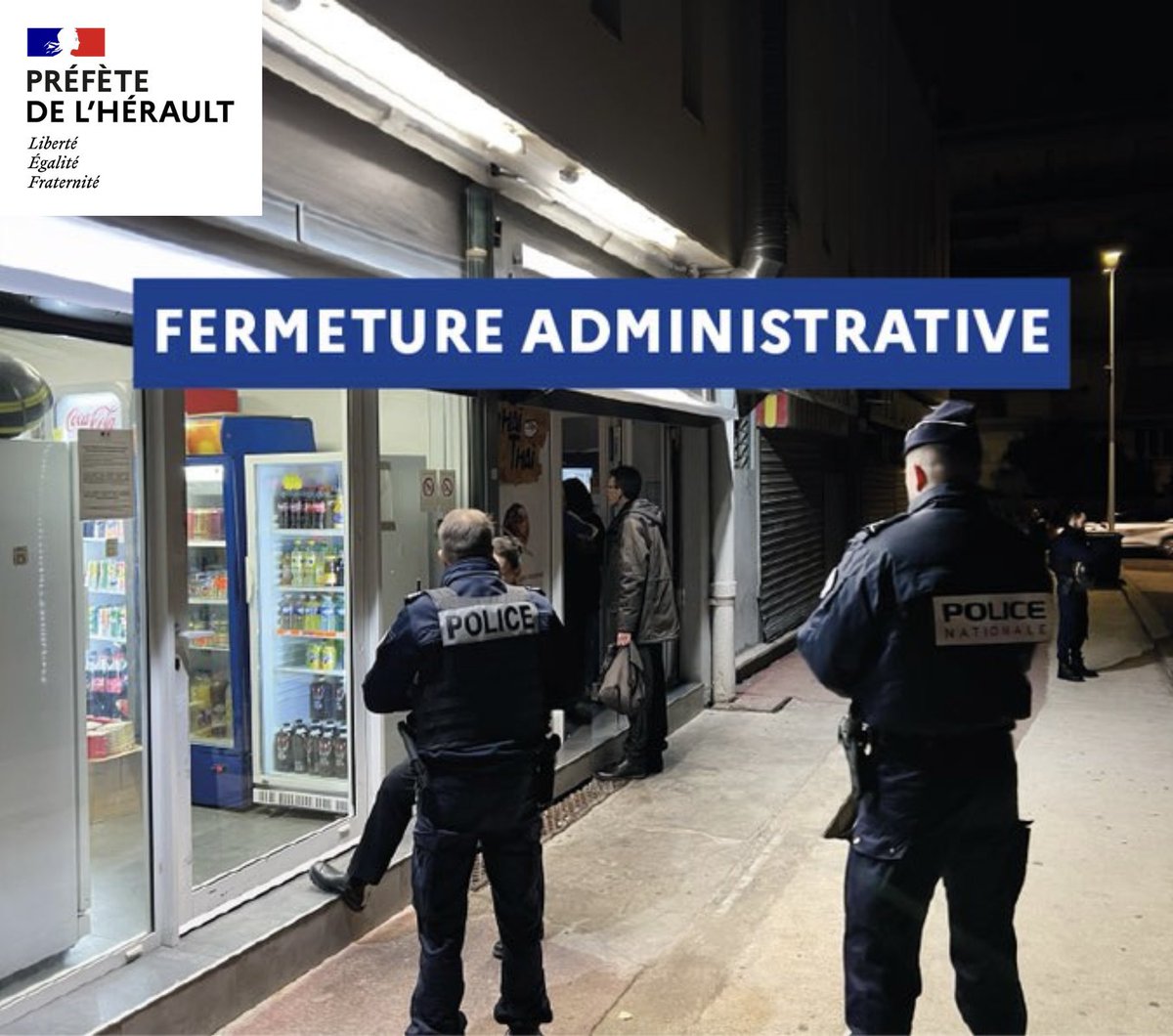 Fermeture administrative de l'établissement Le Neptune à Montpellier