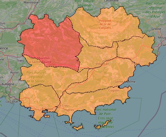 Fermeture des massifs forestiers du Var à risque très sévère