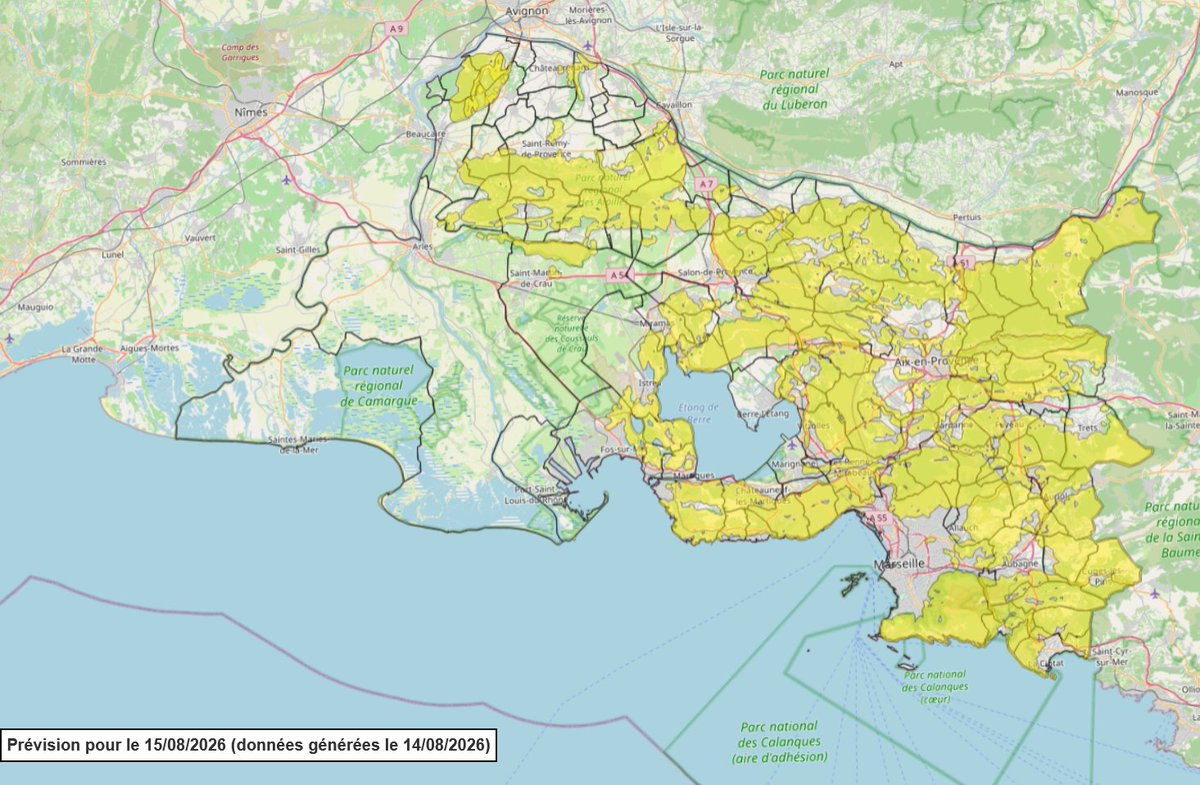 Interdiction de travaux en forêt dans les Bouches-du-Rhône le 15 août 2026