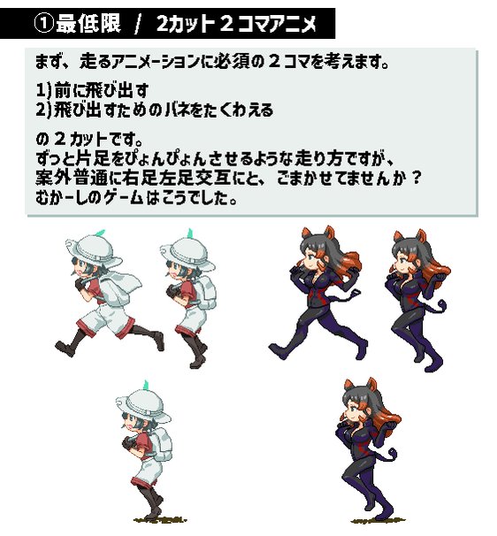 増多シイ夫 Cv 大亀あすか 6klkqkftkumds9t 昔pixivでちょいちょいやってたドット絵講座をば 今回は走りモーションのコツなんかを ４ページです けもフレ Pixelart ドット絵 イラスト講座 Nitter
